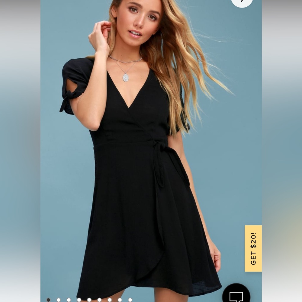 NWOT Black wrap dress Lulus